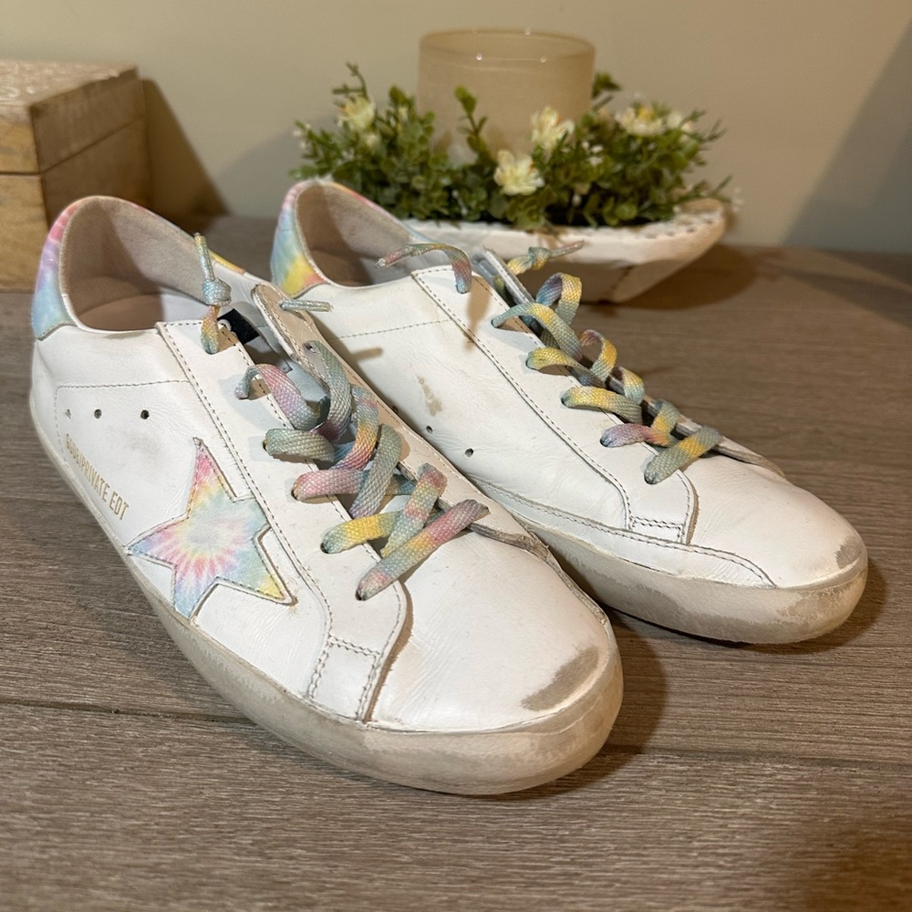 GG GOLDEN GOOSE Deluxe Exclusive Revolve Tie Dye Superstar Sneakers 38